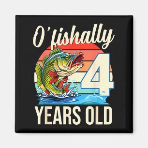 Aimant Thème d'anniversaire de pêche O'fishally 4 ans