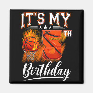 Aimant thème de basketball pour 5ème anniversaire 5 ans a