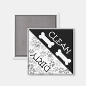 Aimant Thème de chien "Propre et sale" Rappel (Recto/Verso)