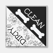 Aimant Thème de chien "Propre et sale" Rappel (Devant)