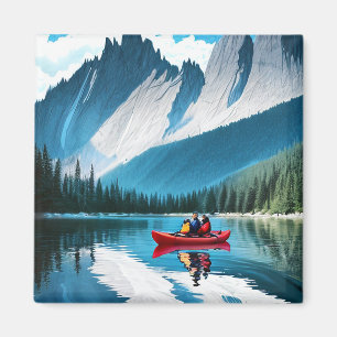 Aimant Thème de Kayak en couple
