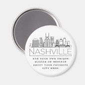Aimant Thème de Nashville | Message de ville personnalisé (Recto/Verso)