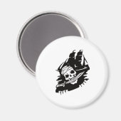 Aimant Thème de pirates avec clipper, épée et squelette (Recto/Verso)
