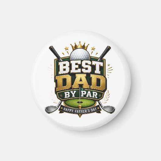 Aimant Thème « Meilleur papa au par » (Devant)