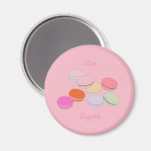 Aimant Thème rose Paris Français Macaron Bon Appetit Magn (Recto/Verso)