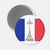 Aimant Thème Tour Eiffel Drapeau Français Paris (Recto/Verso)