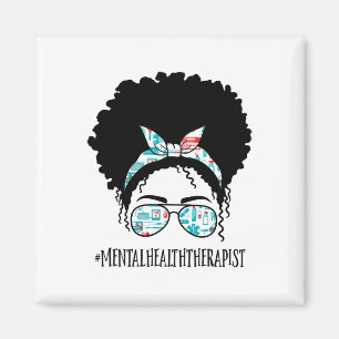 Aimant Thérapeute de la santé Black Afro Messy Bun Femmes
