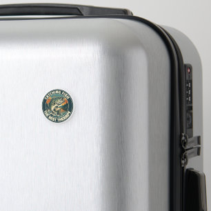 Aimant Thérapie de pêche à la basse rétro Badge vintage