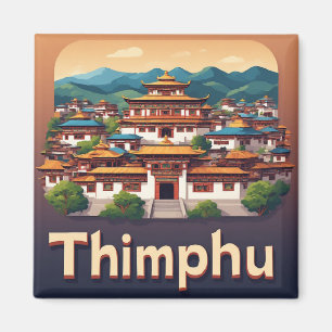 Aimant Thimphu Bhoutan Ville Voyage Cadeau Mémoire 🗺️