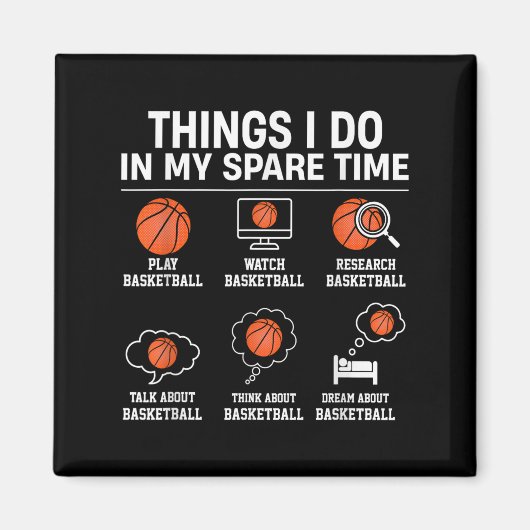 Aimant Things I Do In My Spare Time - Basketball Player L (Devant)