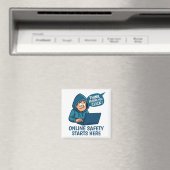 Aimant Think Before You Click - Online Safety Awareness (In Situ (Lave-vaisselle))