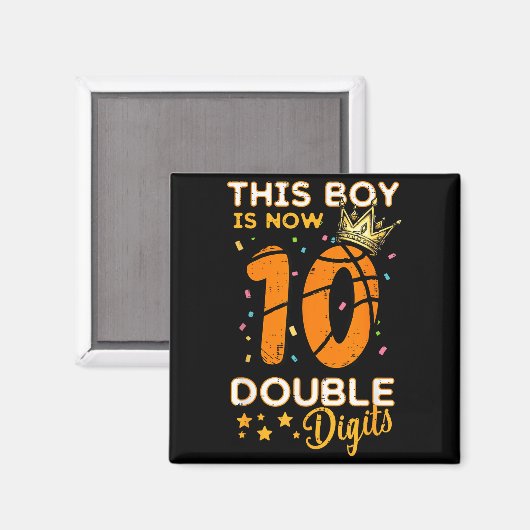 Aimant This Boy Now 10 Double Digits Crown 10th Birthday  (Recto/Verso)