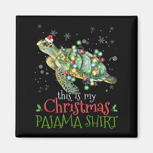 Aimant This Is My Christmas Pajama Shirt Sea Turtle Chris (Devant)