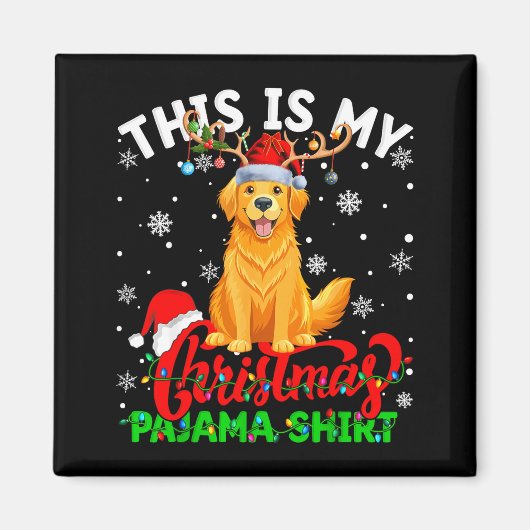 Aimant This Is My Golden Retriever Ugly Christmas Pajama (Devant)