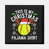 Aimant This Is My Softball Christmas Pajama Shirt Srt Men (Devant)