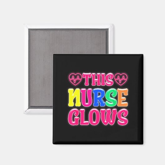 Aimant This Nurse Glows Nursing Glow Retro (Recto/Verso)