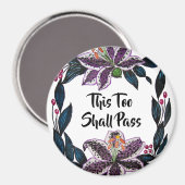 Aimant "This Too Shop Pass" Aquarelle Lily Wreath (Recto/Verso)