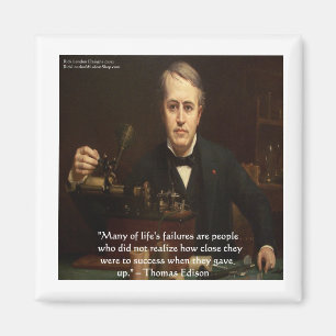 Aimant Thomas Edison "B4 Succès" Citation de sagesse Cade