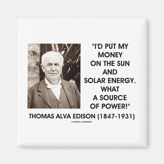 Aimant Thomas Edison Énergie Solaire Solaire Source D'Éne (Devant)