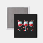 Aimant Three Gles Of Wine Valentine's Day Couple Funny Dr (Recto/Verso)