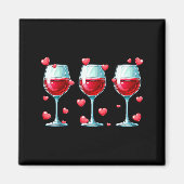 Aimant Three Gles Of Wine Valentine's Day Couple Funny Dr (Devant)