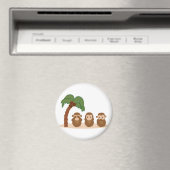 Aimant Three little monkeys - trois barboteuses (In Situ (Lave-vaisselle))