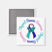 Aimant Thyroïde Cancer Survivante Papillon Ruban (Recto/Verso)