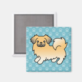 Aimant Tibétain Spaniel Fawn Sable Dessin Animé Chien (Recto/Verso)