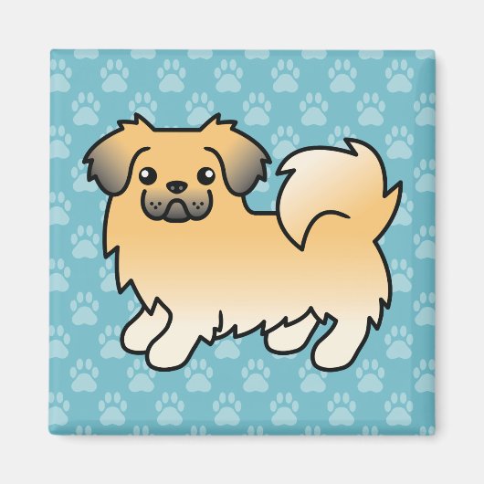 Aimant Tibétain Spaniel Fawn Sable Dessin Animé Chien (Devant)