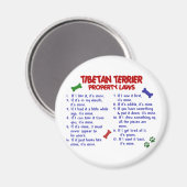 Aimant TIBÉTAN TERRIER, propriété Lois 2 (Recto/Verso)