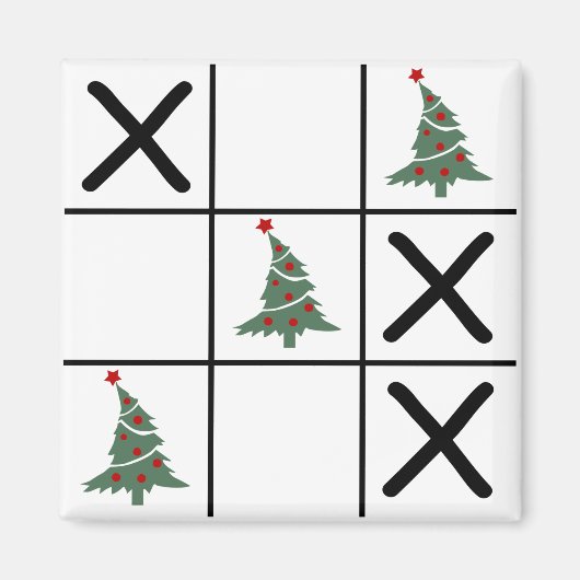 Aimant Tic Tac Toe de Noël (Devant)