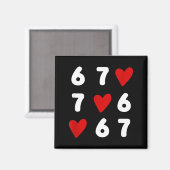 Aimant Tic Tac Toe drôle de la Saint Valentin 67 Meme Six (Recto/Verso)