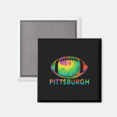 Aimant Tie Dye Cool Football Design Apparel Pittsburgh  (Recto/Verso)