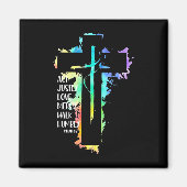 Aimant Tie Dye Cross Micah 68 Acte Justement Bible Écritu (Devant)