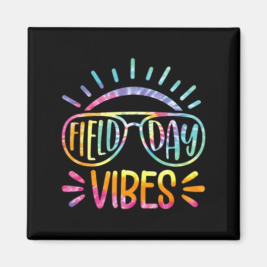 Aimant Tie Dye Field Day Vibes Dernier Day Of School Fiel (Devant)