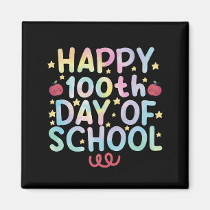 Aimant Tie Dye Happy 100e jour d'école enseignant élève 
