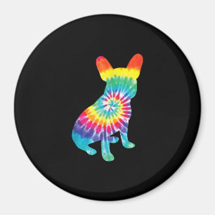 Aimant Tie Dye Hippie Cadeau Français Bulldog Pour Amoure