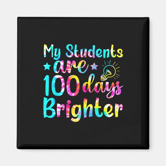 Aimant Tie Dye Mes Étudiants Sont 100 Jours Enseignant Pl (Devant)