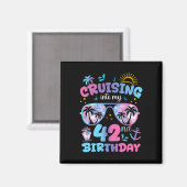 Aimant Tie Dye navigue vers mon 42e anniversaire Sungles (Recto/Verso)