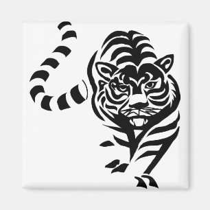 Aimant Tiger Chat Big Black White Stripes Prowl Marche
