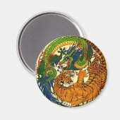 Aimant Tiger et Dragon Yin Yang (Recto/Verso)