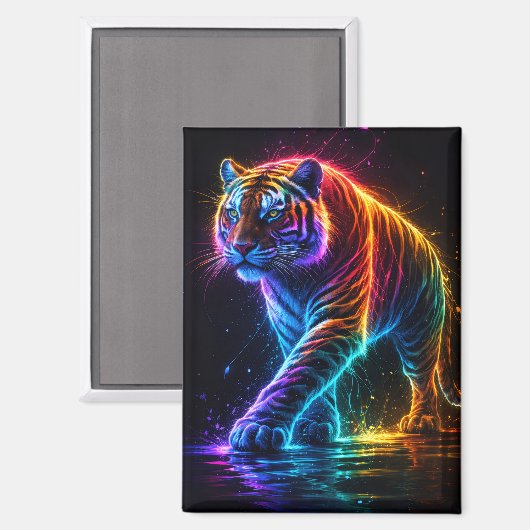 Aimant Tigermagnet in Neonfarben (Recto/Verso)