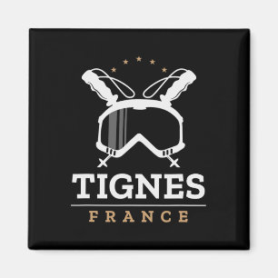 Aimant Tignes France Station de ski Ski Vintage Snowboard