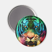 Aimant Tigre arc-en-ciel (Recto/Verso)