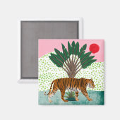 Aimant Tigre au coucher du soleil (Recto/Verso)