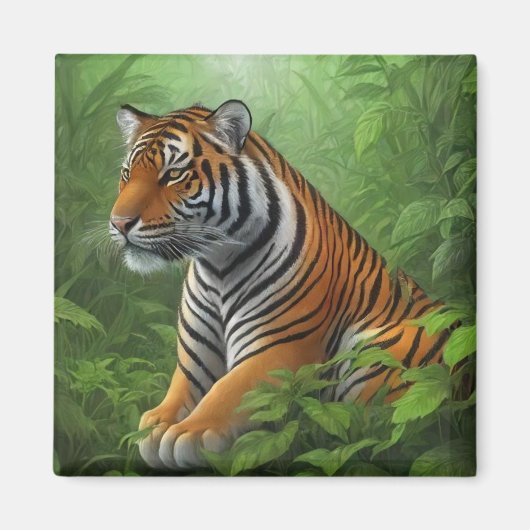 Aimant Tigre dans la jungle (Devant)