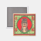 Aimant Tigre d'art japonais vintage (Recto/Verso)