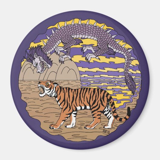 Aimant Tigre et dragon (Devant)