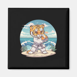 Aimant Tigre mignon de karaté Kickboxing Taekwondo Jiu-ji