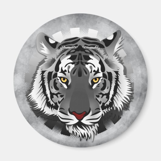 Aimant Tigre noir et blanc (Devant)